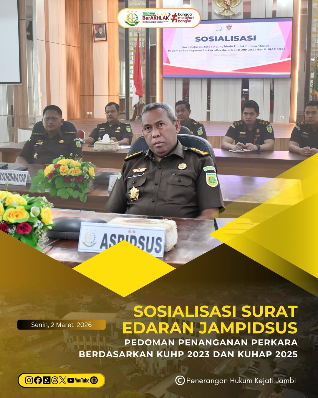 Asisten Bidang Tindak Pidana Khusus pada Kejaksaan Tinggi Jambi, Adam Ohoiled, S.H., M.H., mengi